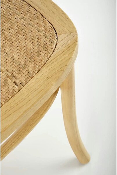 Scaun K502, stejar, ratan natural/lemn, 45x50x89 cm