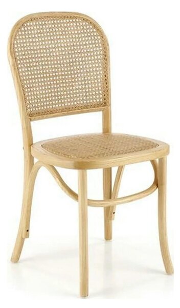 Scaun K502, stejar, ratan natural/lemn, 45x50x89 cm
