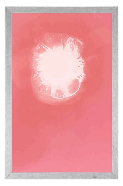 Poster abstracție roz si alb