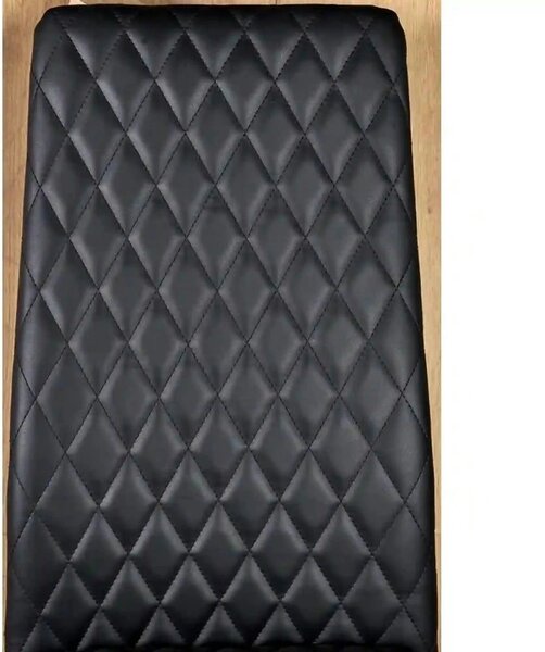 Scaun tapitat K501, negru/auriu, piele ecologica/metal, 40x50x98 cm