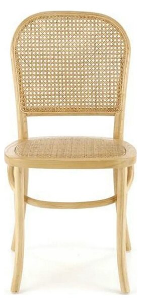 Scaun K502, stejar, ratan natural/lemn, 45x50x89 cm