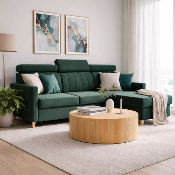 Colțar extensibil Vario universal dreapta/stânga - catifea verde Bluvel 78