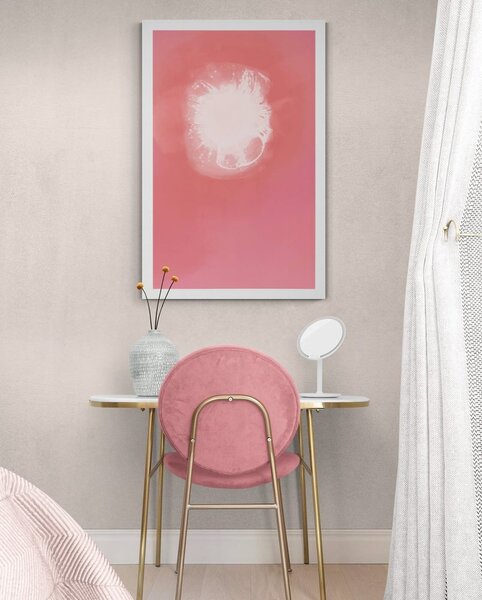 Poster abstracție roz si alb