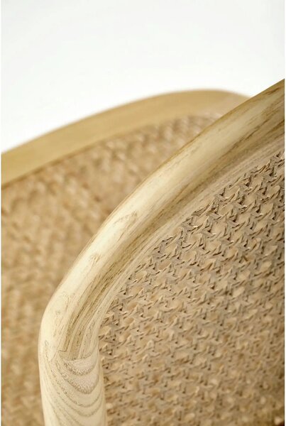 Scaun K502, stejar, ratan natural/lemn, 45x50x89 cm