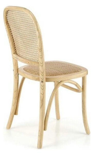 Scaun K502, stejar, ratan natural/lemn, 45x50x89 cm