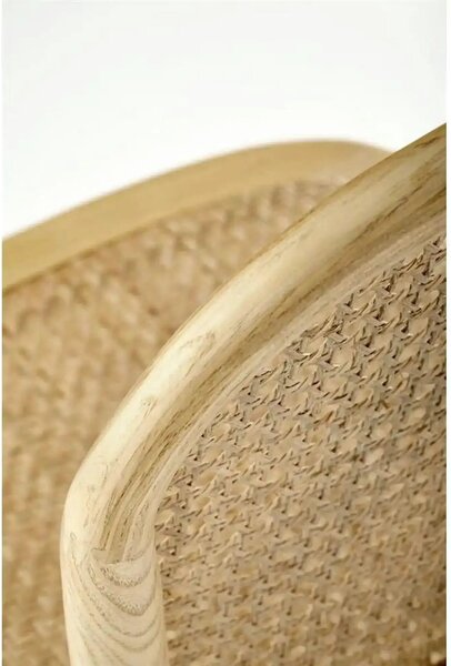 Scaun K502, stejar, ratan natural/lemn, 45x50x89 cm