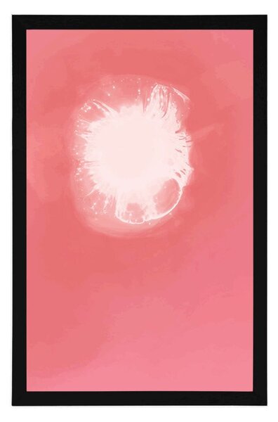 Poster abstracție roz si alb