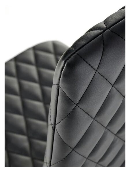 Scaun tapitat K501, negru/auriu, piele ecologica/metal, 40x50x98 cm