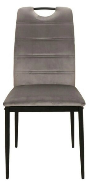 Scaun RIP, gri/negru, stofa catifelata/metal, 44x38x92 cm