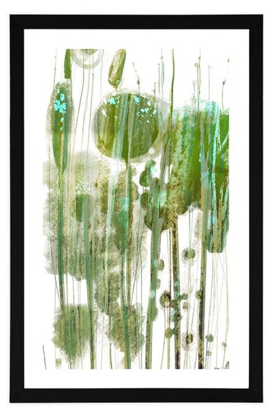 Poster cu passepartout abstracția verde a copacilor