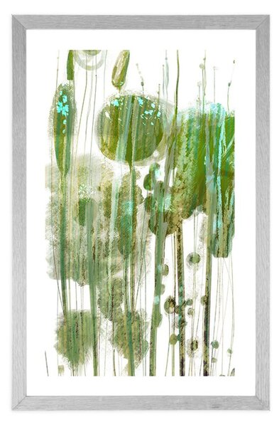 Poster cu passepartout abstracția verde a copacilor