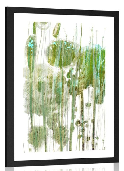 Poster cu passepartout abstracția verde a copacilor
