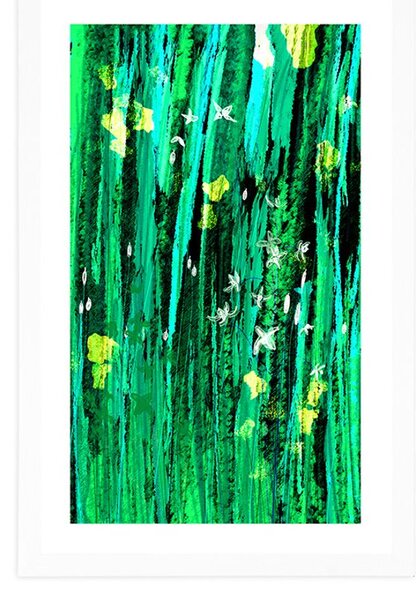 Poster cu passepartout farmecul verde al florilor