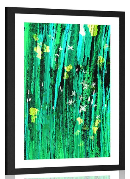 Poster cu passepartout farmecul verde al florilor