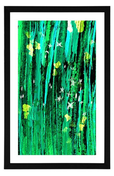 Poster cu passepartout farmecul verde al florilor