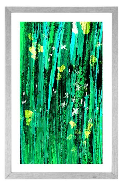 Poster cu passepartout farmecul verde al florilor