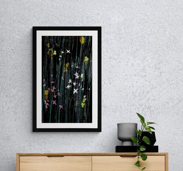 Poster cu passepartout flori magice
