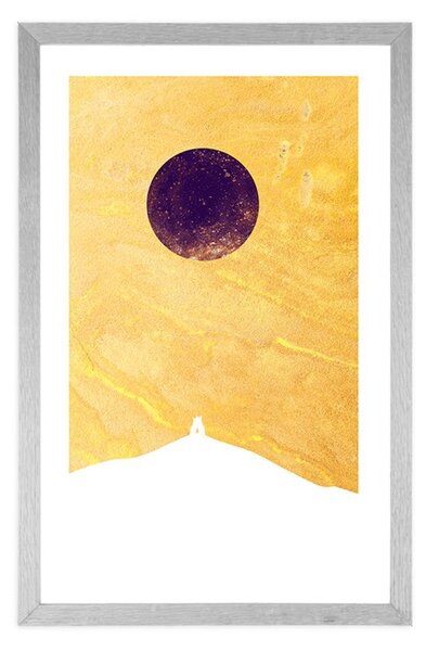 Poster cu passepartout aurora unică a lunii