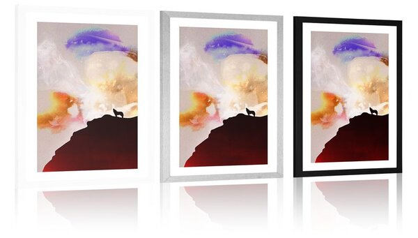 Poster cu passepartout urletul magic a lupului