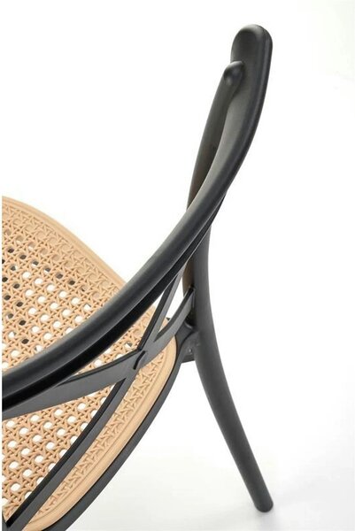 Scaun K512, maro/negru, plastic, 47x51x87 cm