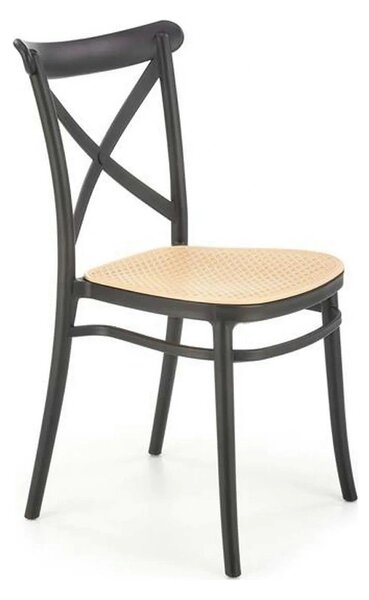Scaun K512, maro/negru, plastic, 47x51x87 cm