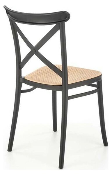 Scaun K512, maro/negru, plastic, 47x51x87 cm