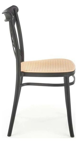 Scaun K512, maro/negru, plastic, 47x51x87 cm