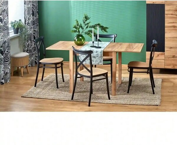 Scaun K512, maro/negru, plastic, 47x51x87 cm