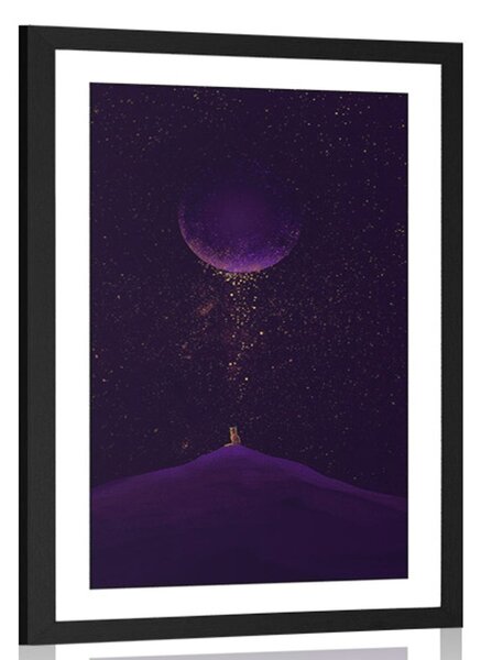 Poster cu passepartout planeta magică în violet