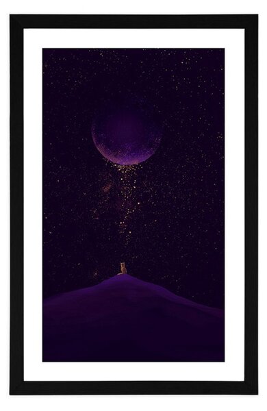 Poster cu passepartout planeta magică în violet