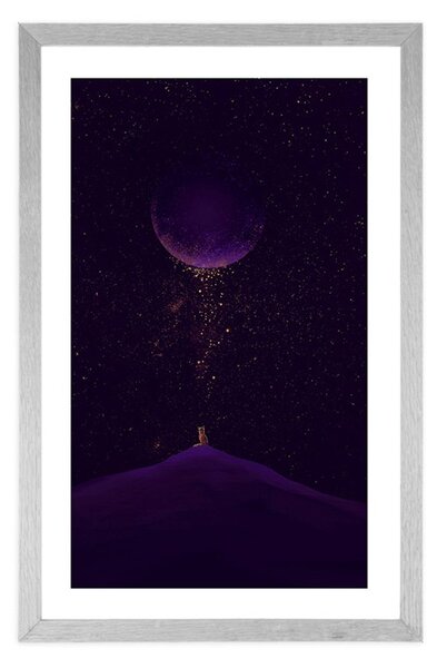 Poster cu passepartout planeta magică în violet