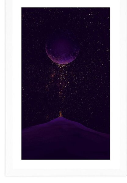 Poster cu passepartout planeta magică în violet
