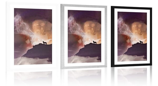 Poster cu passepartout urletul misterios a lupului