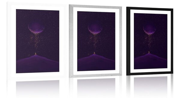 Poster cu passepartout planeta magică în violet