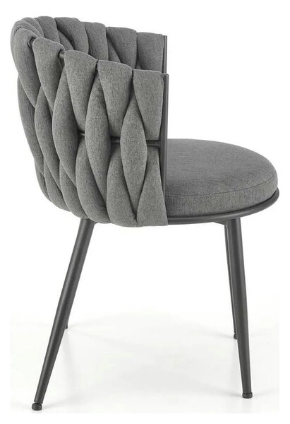 Scaun dining modern K516, gri/negru, stofa/otel, 57x60x79 cm