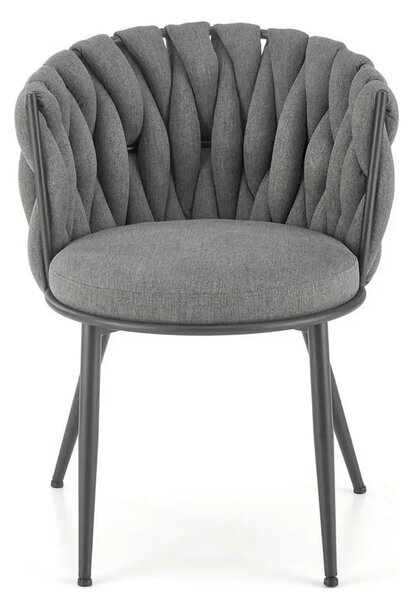 Scaun dining modern K516, gri/negru, stofa/otel, 57x60x79 cm