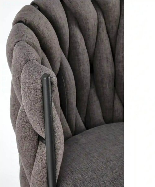 Scaun dining modern K516, gri/negru, stofa/otel, 57x60x79 cm