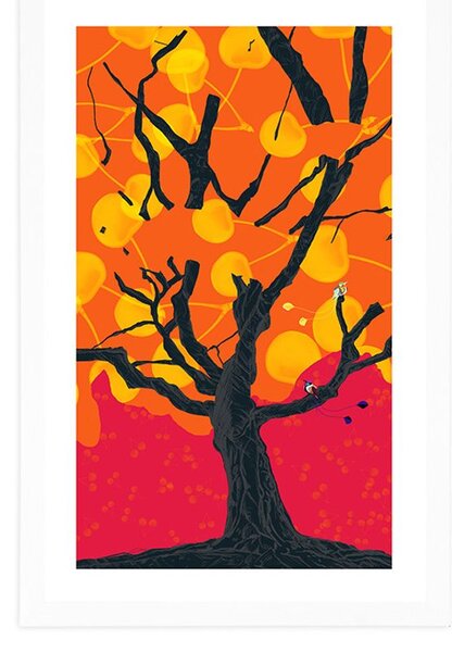 Poster cu passepartout copac interesant viu colorat