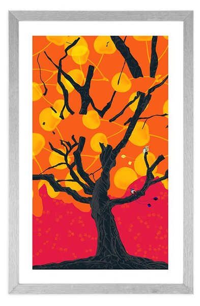 Poster cu passepartout copac interesant viu colorat