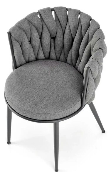 Scaun dining modern K516, gri/negru, stofa/otel, 57x60x79 cm