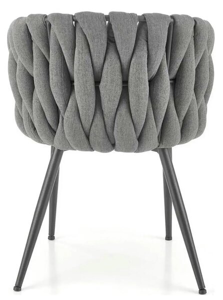 Scaun dining modern K516, gri/negru, stofa/otel, 57x60x79 cm