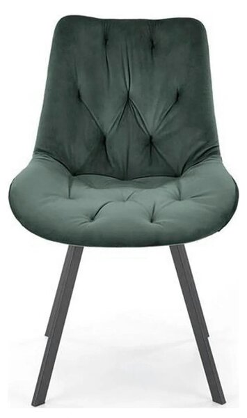 Scaun pivotant K519, verde inchis, stofa catifelata/metal, 54x63x86 cm