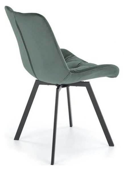 Scaun pivotant K519, verde inchis, stofa catifelata/metal, 54x63x86 cm