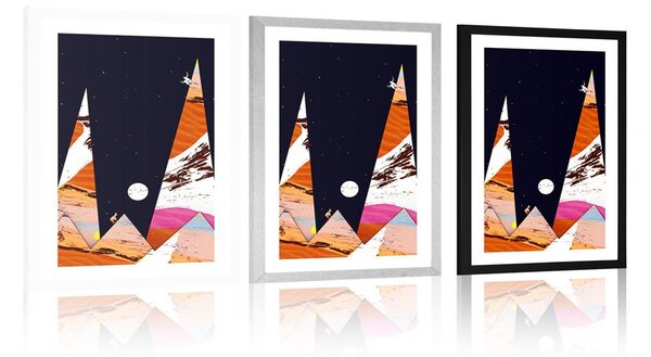 Poster cu passepartout piramidele din orientul mijlociu