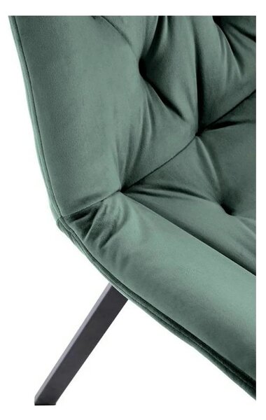 Scaun pivotant K519, verde inchis, stofa catifelata/metal, 54x63x86 cm