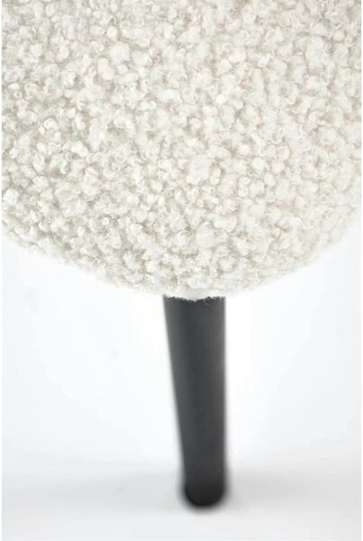 Scaun tapitat crem K518, crem, stofa buclata/metal, 57x59x75 cm