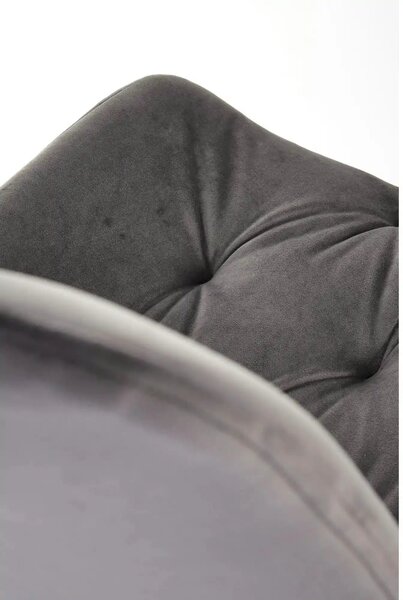 Scaun pivotant K519, gri, stofa catifelata/metal, 54x63x86 cm