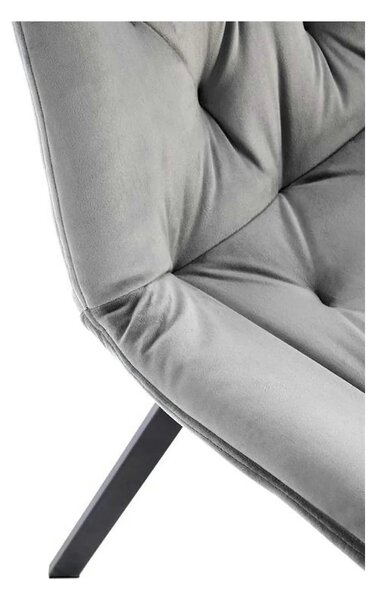 Scaun pivotant K519, gri, stofa catifelata/metal, 54x63x86 cm