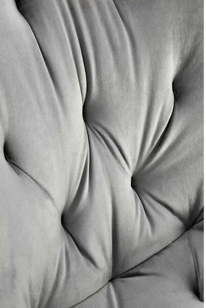 Scaun pivotant K519, gri, stofa catifelata/metal, 54x63x86 cm