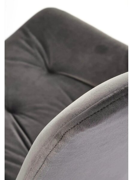 Scaun pivotant K519, gri, stofa catifelata/metal, 54x63x86 cm